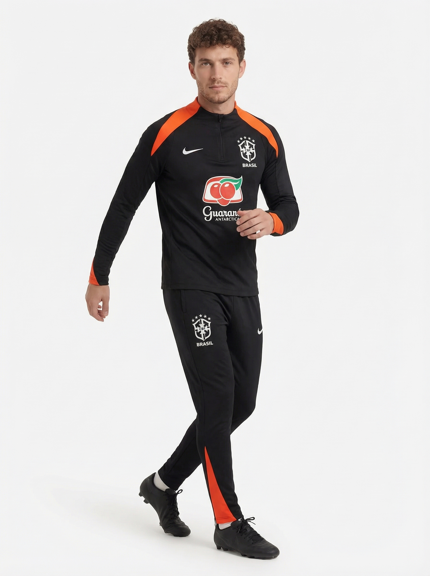 2025/2026 BRAZIL BLACK AND ORANGE TRACKSUIT
